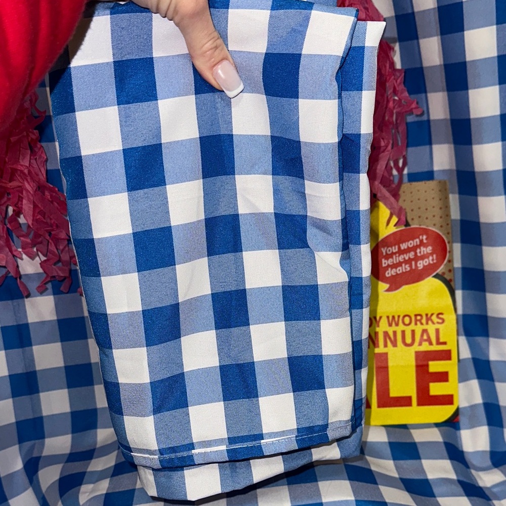 Bath & Body Works Blue and White Checkered Table Linens
